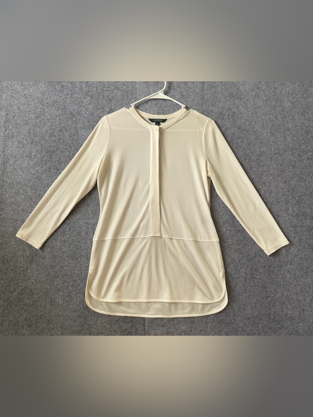 Ralph Lauren Ivory Long Sleeve Tunic Blouse